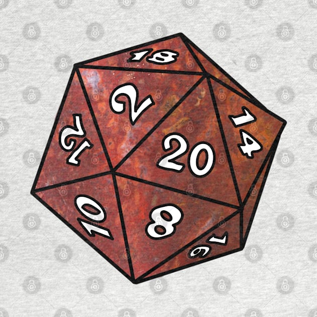 Red jasper D20 Dice by TheUndeadDesign